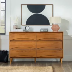 Mid-Century Modern Contoured 6 Drawer Dresser - Saracina Home 23 Mid-Century Modern Contoured 6 Drawer Dresser - Saracina Home -HOMES: Inside + Out Store GUEST f1bde46d 8b38 433f 979b 15e4add9234b