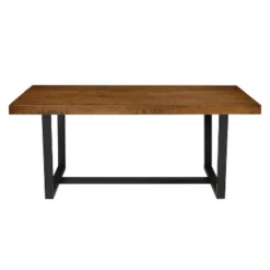 72" Modern Farmhouse Solid Wood Distressed Plank Top Dining Table - Saracina Home 13 72" Modern Farmhouse Solid Wood Distressed Plank Top Dining Table - Saracina Home -HOMES: Inside + Out Store GUEST f3b45370 7ce8 40ee bb88 d712021abaa9