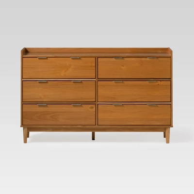 Mid-Century Modern Solid Wood 6 Drawer Double Dresser - Saracina Home 21 Mid-Century Modern Solid Wood 6 Drawer Double Dresser - Saracina Home - Image 19