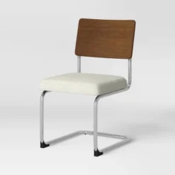 2pk Cecilton Chrome Cantilever Dining Chairs Cream Boucle - Threshold™ -HOMES: Inside + Out Store GUEST f467ac82 933d 40fb b02c 63edbb24066f