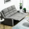 HOMCOM Recliner Sofa Couch With Easy Pull Handles And Adjustable Footrest, 3 Seater Sofa Modern Couch, Gray -HOMES: Inside + Out Store GUEST f46da0ef 33d1 4257 9d82 621811f937e2