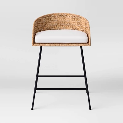 Landis Woven Backed Counter Height Barstool With Cushion - Threshold™ 4 Landis Woven Backed Counter Height Barstool With Cushion - Threshold™ - Image 2