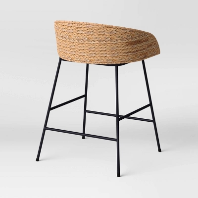 Landis Woven Backed Counter Height Barstool With Cushion - Threshold™ 5 Landis Woven Backed Counter Height Barstool With Cushion - Threshold™ - Image 3