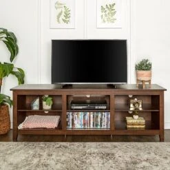 Transitional 6 Cubby Wood Open Storage Wood TV Stand For TVs Up To 80"- Saracina Home 28 Transitional 6 Cubby Wood Open Storage Wood TV Stand For TVs Up To 80"- Saracina Home -HOMES: Inside + Out Store GUEST f89b070d c04c 4de6 a143 2ba0bc1fd9f0