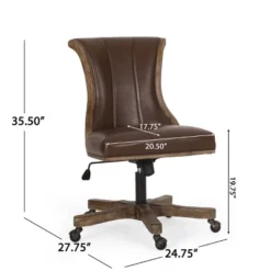 Coulee Contemporary Upholstered Roll Back Swivel Office Chair Dark Brown/Natural - Christopher Knight Home 25 Coulee Contemporary Upholstered Roll Back Swivel Office Chair Dark Brown/Natural - Christopher Knight Home -HOMES: Inside + Out Store GUEST fad0ddef d8b7 4665 857d 482299fedf66