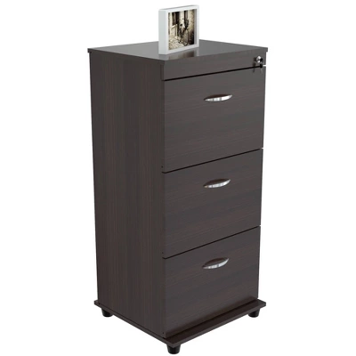 40.16" 3 Drawer Locking File Cabinet Espresso - Inval 8 40.16" 3 Drawer Locking File Cabinet Espresso - Inval - Image 6