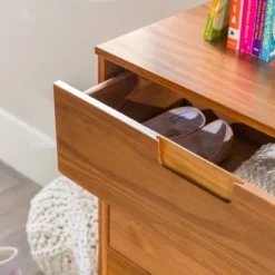 Mid-Century Modern Groove Wood 6 Drawer Dresser - Saracina Home -HOMES: Inside + Out Store GUEST fcb730ab 9952 4f83 9614 24322242cf6c