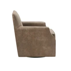 Glaser Faux Leather Swivel Chair Brown - Madison Park -HOMES: Inside + Out Store GUEST fecafd4e d3e5 453f 9bfe 1bab360f12b1