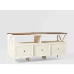 Farmhouse 3 Drawer Wood TV Stand For TVs Up To 65" - Saracina Home 41 Farmhouse 3 Drawer Wood TV Stand For TVs Up To 65" - Saracina Home -HOMES: Inside + Out Store GUEST fecee8bb 867b 4497 a2fe de792e75020c